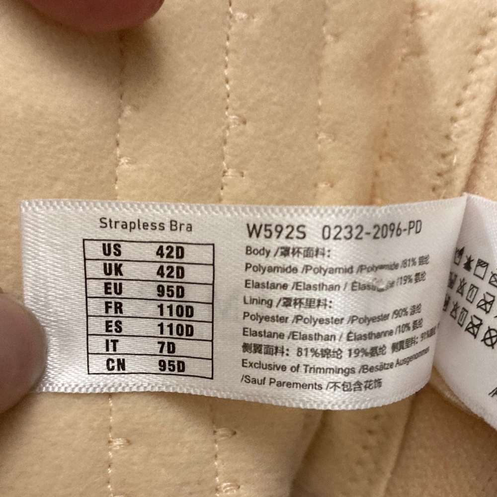 Strapless Tan Bra 42d View 5
